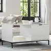 Image de Table Basse Blanc Brillant 90 X 49 X 46 Cm Bois D'ingénierie Vidaxl
