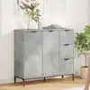 Image de Buffet Gris Béton 89,5 X 33 X 82 Cm Bois D'ingénierie Vidaxl