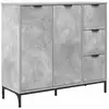Image de Vidaxl buffet gris béton 89,5 x 33 x 82 cm bois d'ingénierie