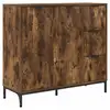 Image de Vidaxl buffet chêne fumé 89,5 x 33 x 82 cm bois d'ingénierie