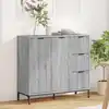 Image de Buffet Gris Sonoma 89,5 X 33 X 82 Cm Bois D'ingénierie Vidaxl
