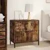 Image de Table De Chevet Chêne Fumé 63,5 X 36 X 61 Cm Bois D'ingénierie Vidaxl