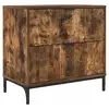 Image de Vidaxl table de chevet chêne fumé 63,5 x 36 x 61 cm bois d'ingénierie