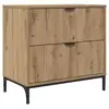 Image de Vidaxl table de chevet avec tiroir chêne artisanal 63,5 x 36 x 61 cm