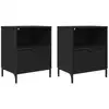 Image de Vidaxl cabinet de chevet 2 pcs noir 49 x 36 x 61 cm bois d'ingénierie