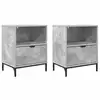 Image de Vidaxl cabinet de chevet avec tiroir 2 pcs gris béton 49 x 36 x 61 cm