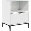 Image de Vidaxl cabinet de chevet avec tiroir blanc brillant 49 x 36 x 61 cm