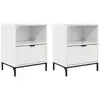 Image de Vidaxl cabinet de chevet 2 pcs blanc brillant 49 x 36 x 61 cm
