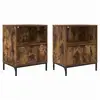 Image de Vidaxl cabinet de chevet avec tiroir 2 pcs chêne fumé 49 x 36 x 61 cm