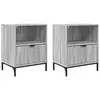 Image de Vidaxl cabinet de chevet avec tiroir 2 pcs sonoma gris 49 x 36 x 61 cm