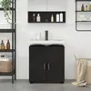 Image de Ensemble D'armoire De Salle De Bain Tulum Noir 60 X 34 X 63 Cm Vidaxl