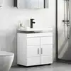 Image de Ensemble D'armoire De Salle De Bain Tulum Blanc Brillant Vidaxl