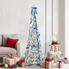 Image de Sapin De Noël Artificiel Blanc 180 Cm Pvc Vidaxl