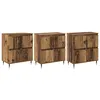 Image de Buffet bois ancien - vidaXL - 180x35x70 cm - Bois dingénierie - 12 portes - Lot de 3 - Assemblage requis