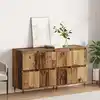 Image de Armoire De Rangement 2 Pcs Bois Ancien 60 X 35 X 70 Cm Vidaxl