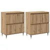 Image de Buffet moderne en bois dingénierie - vidaXL - 120x35x70 cm - Chêne artisanal - 8 portes - Assemblage requis - Lot de 2