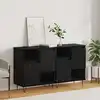 Image de Buffet 2 Pcs Chêne Noir 60 X 35 X 70 Cm Vidaxl