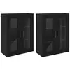 Image de Vidaxl armoires murailles 2 pc chêne noir 69,5 x 34 x 90 cm