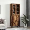 Image de Table console - console extensible Vidaxl Haut Armoire 2 pcs Bois ancien Bois dingénierie
