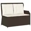 Image de Vidaxl banc de jardin avec coussin noir et blanc crème polyrotin