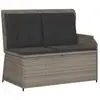 Image de Vidaxl banc de jardin avec coussin gris polyrotin