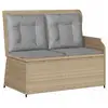 Image de Vidaxl banc de jardin avec coussin beige et gris polyrotin