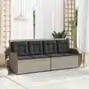 Image de Banc De Jardin Avec Coussin Gris Clair Polyrotin Vidaxl