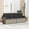 Image de vidaXL Banc de jardin avec coussin Gris clair polyrotin 3394445