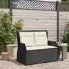 Image de Banc De Jardin Noir Polyrotin Vidaxl