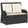 Image de Vidaxl banc de jardin noir polyrotin