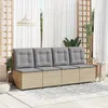 Image de vidaXL Canapé de jardin avec coussin Beige et gris polyrotin 3394479