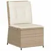 Image de Vidaxl canapé de jardin avec coussin noir et blanc crème polyrotin