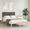 Image de Cadre De Lit Avec Tête De Lit Rembourrée Taupe 120 X 200 Cm Vidaxl