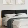 Image de Tête De Lit Capitonnée Naturel Et Noir 200 Cm Pin Massif Vidaxl