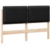 Image de Tête de lit capitonnée en pin massif - vidaXL - Naturel et Noir - 160 cm - Pin massif - Design moderne