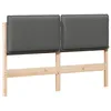 Image de Tête de lit capitonnée en pin massif - vidaXL - Gris naturel et clair - 150 cm - Rembourrage confortable