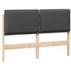 Image de Tête de lit capitonnée en pin massif - vidaXL - Gris naturel et foncé - 140 cm - Rembourrage confortable