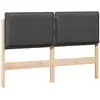 Image de Vidaxl tête de lit capitonnée gris naturel et foncé 140 cm pin massif