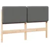 Image de Tête de lit capitonnée - vidaXL - 140 cm - Pin massif - Marron et Gris Clair - Design moderne - Facile à nettoyer