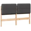 Image de Tête de lit capitonnée - vidaXL - 160 cm - Brun et gris foncé - Pin massif - 1655x12x845 cm - Design moderne