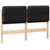 Image de Tête de lit capitonnée en pin massif - vidaXL - 140 cm - Marron et Noir - Bois de pin massif - Design moderne