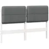 Image de Tête de lit en bois massif - vidaXL - 140 cm - Blanc et Gris Clair - Pin massif - Design moderne - Facile à nettoyer