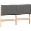 Image de Vidaxl tête de lit capitonnée marron et gris clair 150 cm pin massif