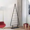 Image de Arbre De Noël En Métal Avec Support Noir 180 Cm Acier Vidaxl