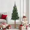 Image de Sapin De Noël Mince Vert 150 Cm Pvc Et Bois De Pin Massif Vidaxl