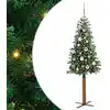 Image de Sapin De Noël Mince Vert 150 Cm Pvc Et Bois De Pin Massif Vidaxl
