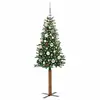 Image de Vidaxl sapin mince vert 150 cm pvc et bois de pin massif