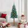 Image de Sapin De Noël Mince Vert 150 Cm Pvc Et Bois De Pin Massif Vidaxl