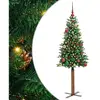 Image de Vidaxl sapin mince vert 150 cm pvc et bois de pin massif