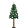 Image de Sapin De Noël Mince Vert 180 Cm Pvc Et Bois De Pin Massif Vidaxl